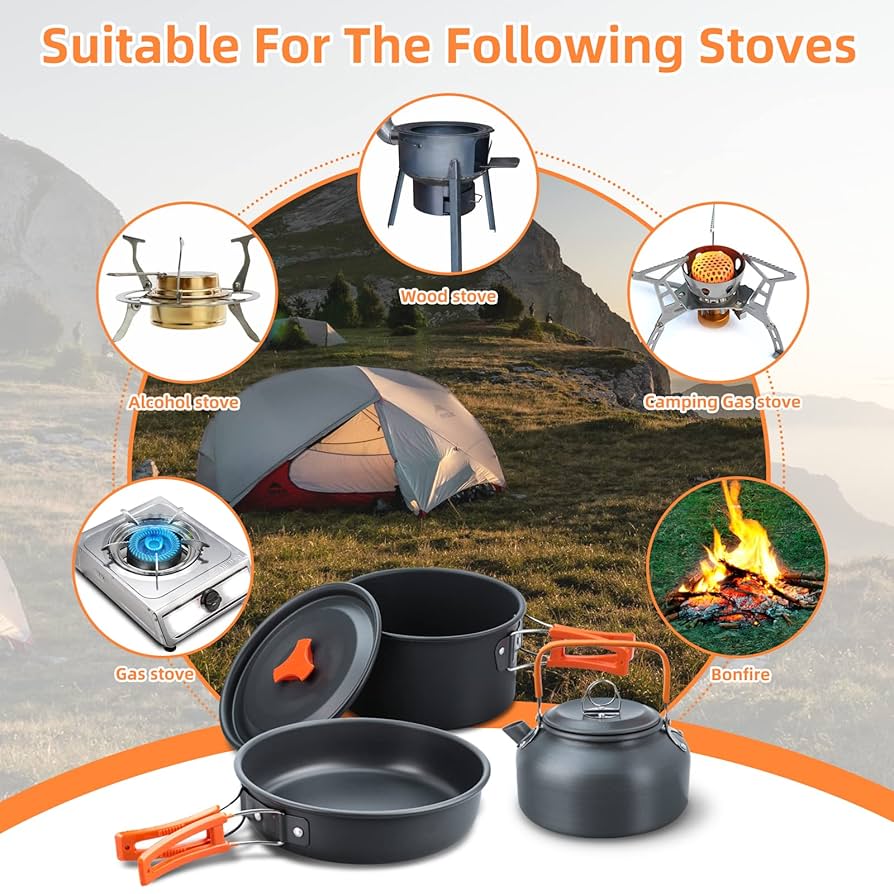 Camping cooking set 6