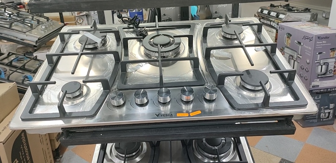 Plaque chauffante vesca 5f inox fonte طاولة المطبخ 5 شعلات 